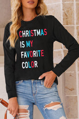 Black Christmas Is My Favorite Color Long Sleeve Graphic Tee