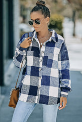 Plaid Brushed Button-Up Shacket