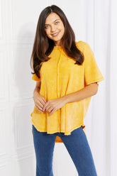 Haut Zenana Start Small en tricot gaufré délavé en or jaune