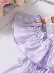 Robe imprimée à volants et ourlet à volants