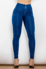 Skinny-Long-Jeans mit hohem Bund und Reißverschluss