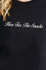 Simply Love HERE THE SNACKS Graphic Cotton T-Shirt