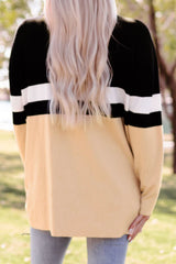 Color Block Open Front Pocketed Longline Cardigan