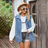 Lose Casual Top Denim Weste Weste