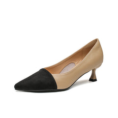 Damen Stiletto High Heels aus farblich passendem Lammleder