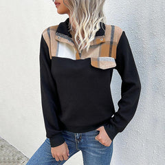 Karierter Patchwork-Pullover