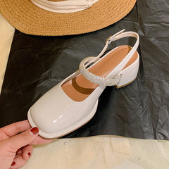 Escarpins épais à strass pour femmes