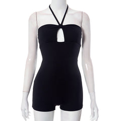 Halter Sleeveless Hollow Out Cutout Short Dress