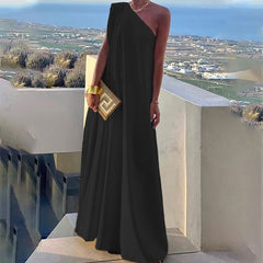Elegantes One-Shoulder Cocktailkleid Maxikleid