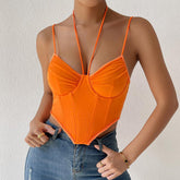 Gilet corset à armatures en maille avec losanges