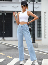 High Waist Drooping Straight Jeans Loose Casual