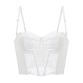 Unterwäsche Weicher Stahlring Kleine Brust Push-up Glänzende Spitze Rand Shaping BH