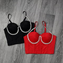 Corset à armatures avec bretelles incrustées de diamants, poitrine enveloppée, dos nu, caraco français, push-up extérieur, soutien-gorge corset à armatures