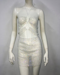 Robe résille à strass, robe moulante à lacets, robe dos nu