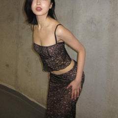 Stitching Lace Small Sling Middle Group's Sheath Inner Village Suit