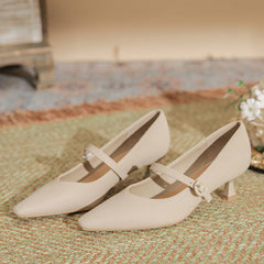 Mary Jane à bout pointu et coussin intérieur pour femme avec