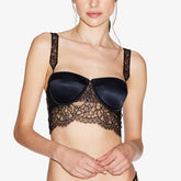 Ensemble de sous-vêtements français en dentelle avec bretelles spaghetti et haut tube, soutien-gorge push-up et soutien-gorge beauté dans le dos