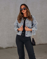 Lockere Jeansjacke von Heavy Industry Beads