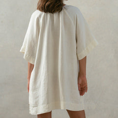 Chemise de nuit en coton de couleur unie, douce et agréable pour la peau, ample, confortable, cool, bandage, poche, vêtements d'intérieur