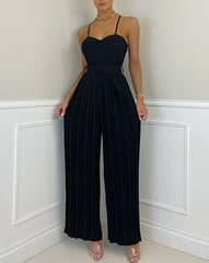 spring/Strap Pleated Belt Slim Fit Bodysuit