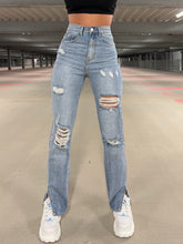 Urban Casual Washed-out Ripped Straight Jeans