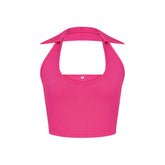 Bestable Gestrickte kurze Weste mit U-Kragen und vertieften Streifen