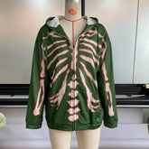 Halloween Skull Printed Long Sleeved Zipper Halloween Hoodies