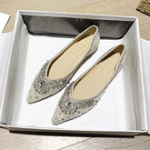 Escarpins à bout plat pour femme avec strass et bonnet féerique