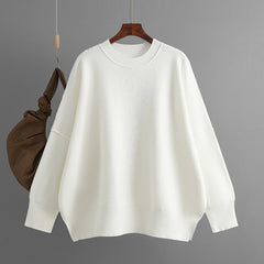 round Neck Knitwear Solid Color Loose Pullover