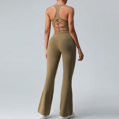 Pantalon large de yoga pour exercices de yoga, sensation de peau nue, sous-vêtements d'exercice pour le dos, costume de fitness