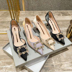 Escarpins à talons aiguilles pointus et vides sur le côté pour femmes Summer Wild