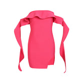 Robe tube à volants et épaules dénudées, robe de soirée et de cocktail