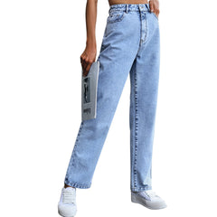Trendy High Waist Haremshose aus verkürztem Denim