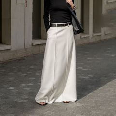 Fall French Milky White Office Mopping Skirt Loose Profile Slimming Casual Dress