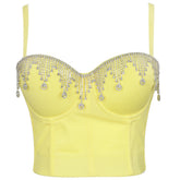 Französisches Korsett mit Bohrkette, Bühnenkostüm, eingewickelte Brust, rückenfreie Oberbekleidung, Camisole