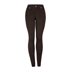 Skinny Dark Coffee Slimming Mid Waist Slim Fit Denim Pencil Pants Pants Trousers