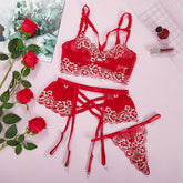 Weihnachts-Split-Doppelfarb-Spitzen-Dessous