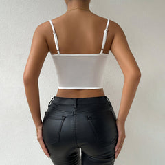 Lace Backless Spaghetti Straps Vest Inner Match Outerwear Top
