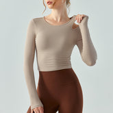Yoga Langarm mit Brustpolster Wild Fitness Top Slim Slimming Sport Top