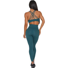Breathable Criss Cross Bra Metal Hollow Out Cutout Yoga Suit Fitness Sports Fitness Tights