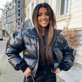 Manteau en cuir StCollar Veste courte et chaude rembourrée en coton