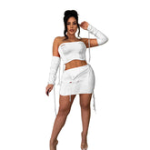 Oversleeve-Anzug aus Wollquasten mit Röhrenoberteil