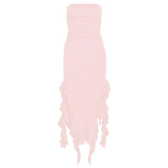 off-Shoulder Tube Top Package Hip Slim Fit Irregular Asymmetric Dress