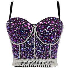 Heavy Industry Beads Vest Ball Sling Light Diamond Corset Chest Support Body Shaping Top