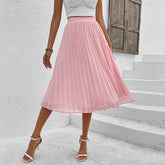 Rock Einfarbiger Chiffon-Faltenrock