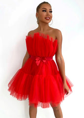 Robe tutu en maille avec nœud gracieux