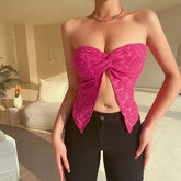 Tube Top Buchstaben Grafikdruck Kurzes Top Elegante schmale Weste
