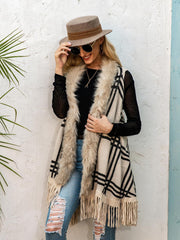 Color Matching Fall Polo Collar Fur Collar Coat