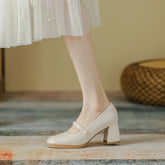 Women's Retro Pumps British Mary Jane Head