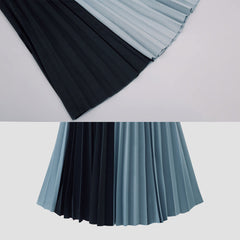 Large Swing Skirt Color Matching Pleated Skirt Pleated Slim Fit Patchwork Skirt